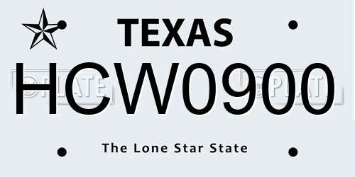 HCW0900 Texas License Plate