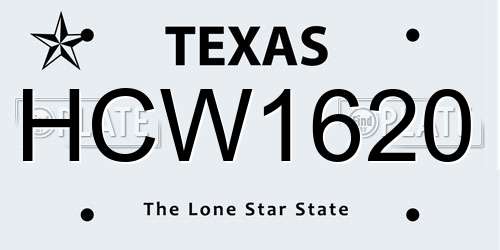 HCW1620 Texas License Plate