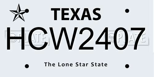 HCW2407 Texas License Plate