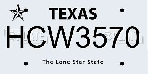 HCW3570 Texas License Plate