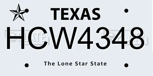 HCW4348 Texas License Plate