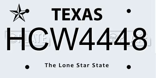 HCW4448 Texas License Plate