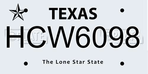 HCW6098 Texas License Plate