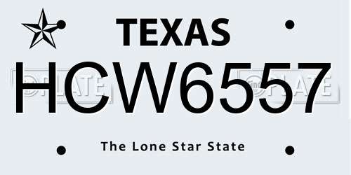 HCW6557 Texas License Plate