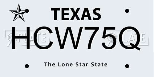 HCW75Q Texas License Plate