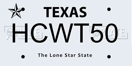 HCWT50 Texas License Plate