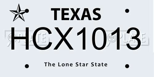 HCX1013 Texas License Plate