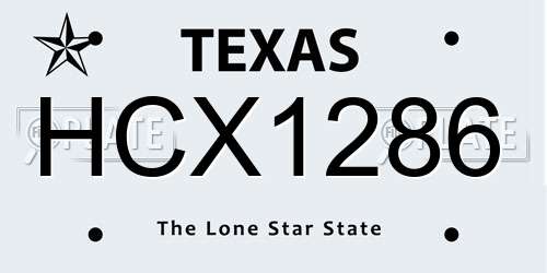HCX1286 Texas License Plate