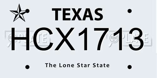 HCX1713 Texas License Plate
