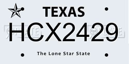 HCX2429 Texas License Plate