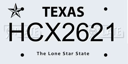 HCX2621 Texas License Plate