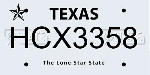 HCX3358 Texas License Plate