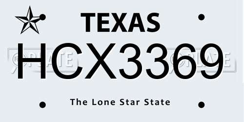 HCX3369 Texas License Plate