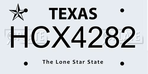 HCX4282 Texas License Plate