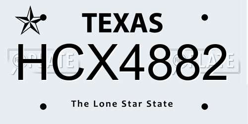 HCX4882 Texas License Plate