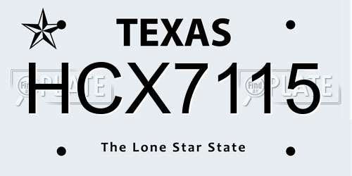 HCX7115 Texas License Plate