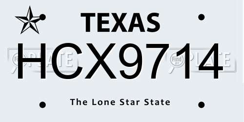 HCX9714 Texas License Plate