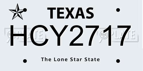 HCY2717 Texas License Plate