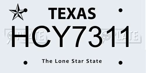 HCY7311 Texas License Plate
