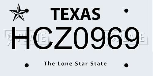 HCZ0969 Texas License Plate