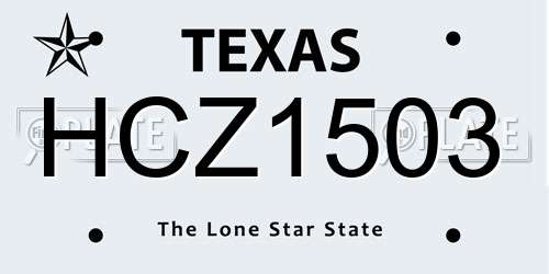 HCZ1503 Texas License Plate