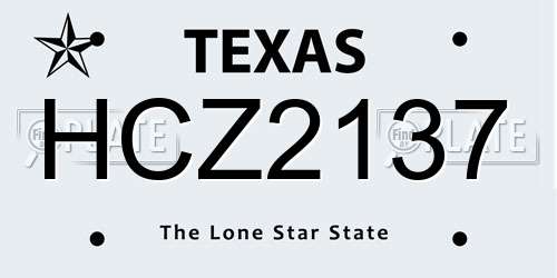 HCZ2137 Texas License Plate