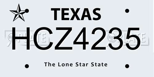 HCZ4235 Texas License Plate
