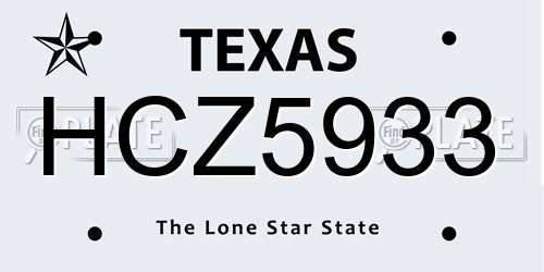 HCZ5933 Texas License Plate