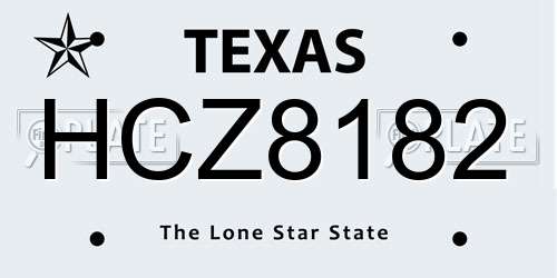 HCZ8182 Texas License Plate