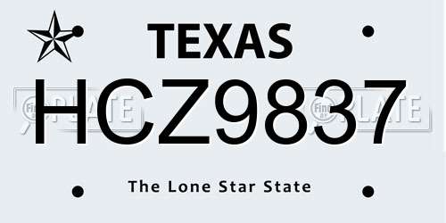 HCZ9837 Texas License Plate