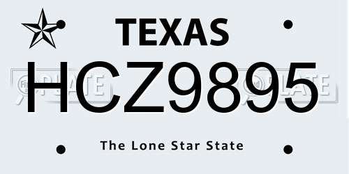 HCZ9895 Texas License Plate