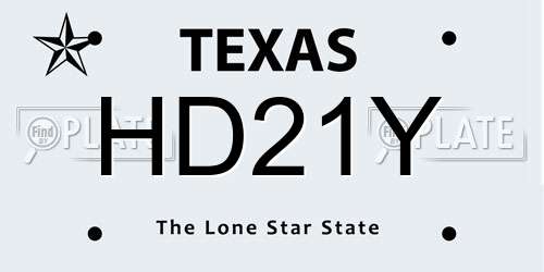 HD21Y Texas License Plate