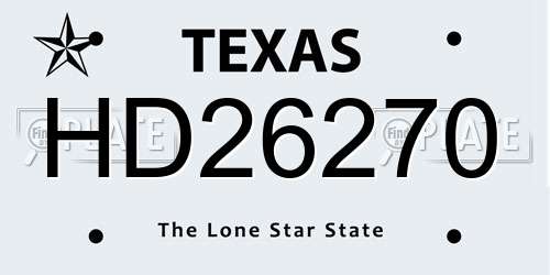 HD26270 Texas License Plate