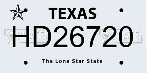 HD26720 Texas License Plate