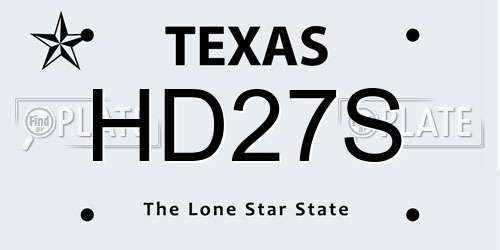 HD27S Texas License Plate