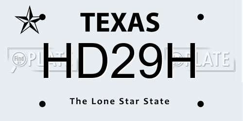HD29H Texas License Plate