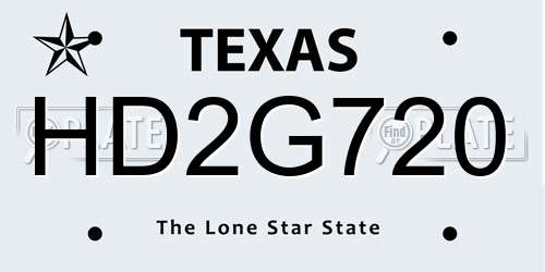 HD2G720 Texas License Plate