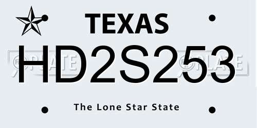 HD2S253 Texas License Plate