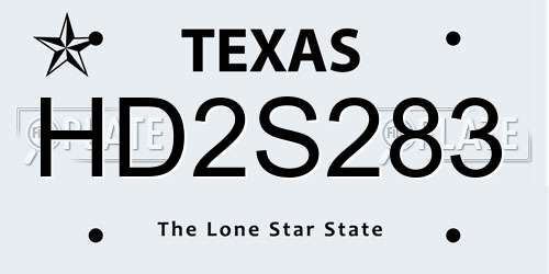 HD2S283 Texas License Plate