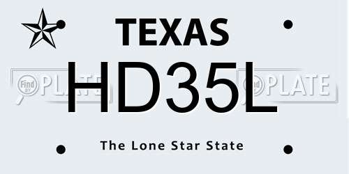 HD35L Texas License Plate