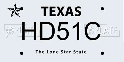 HD51C Texas License Plate