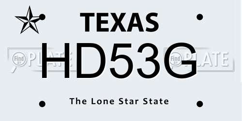 HD53G Texas License Plate