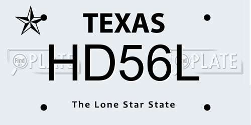 HD56L Texas License Plate