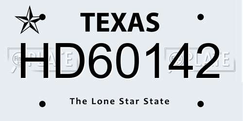 HD60142 Texas License Plate