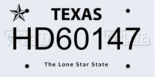 HD60147 Texas License Plate