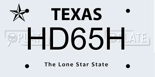 HD65H Texas License Plate