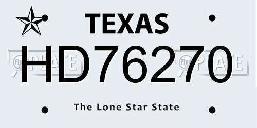 HD76270 Texas License Plate