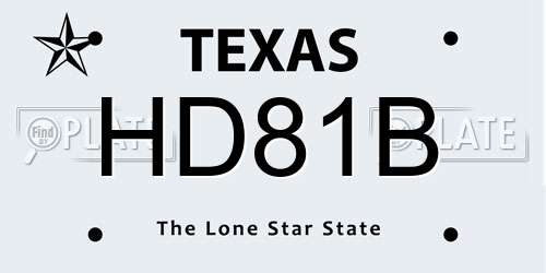 HD81B Texas License Plate
