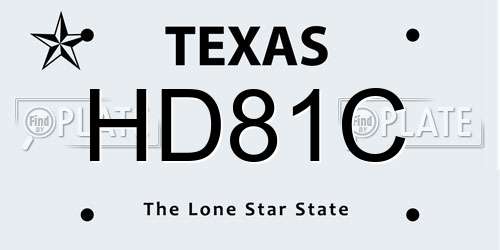 HD81C Texas License Plate