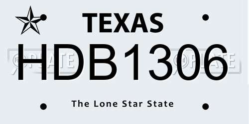 HDB1306 Texas License Plate
